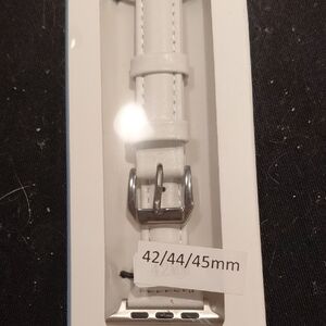 White Leather Watch Band 42/44/45mm